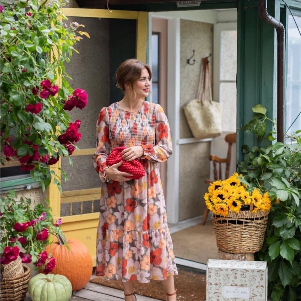 THE GRACE MIDI DRESS - FARM FLORAL